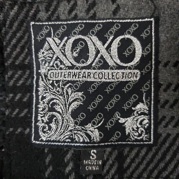 XOXO Faux Double Breasted Asymmetrical zip up Plaid Wool Blend Jacket Coat S - Picture 13 of 14